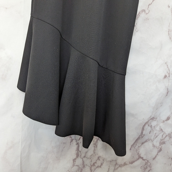 Elliatt Dress Womens Large Black Artemis Midi Ruffle Tank V Adjustable LBD Crepe - Picture 7 of 11